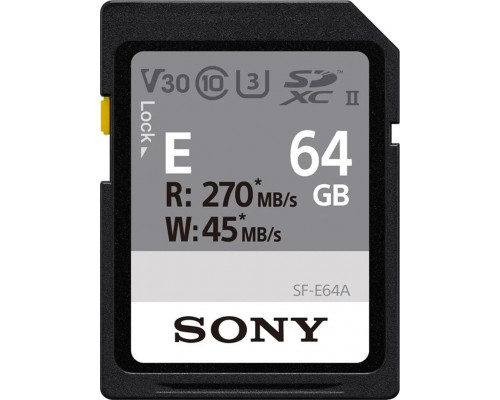 SD  Sony SF-E SDXC 64 GB Class 10 UHS-II/U3 V30 (SFE64A)