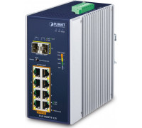 Switch Planet PLANET IP30 Ind 8-P 10/100/1000T   Gigabit Ethernet (10/100/1000) Support PoE Blue, White