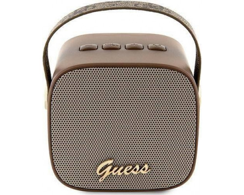 Guess Guess głośnik Bluetooth GUWSB2P4SMW Speaker mini brown/bown 4G Leather Script Logo with Strap