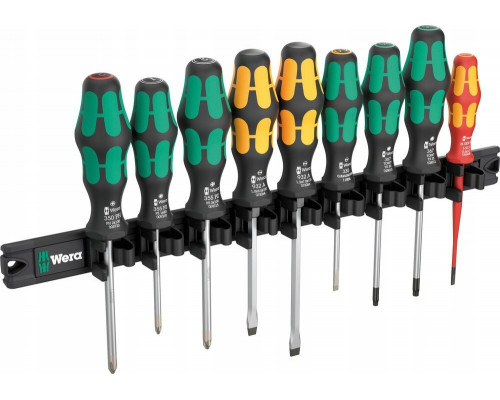 Wera Wera 9650 magnetic strip Kraftform screwdriver set, 9 pieces