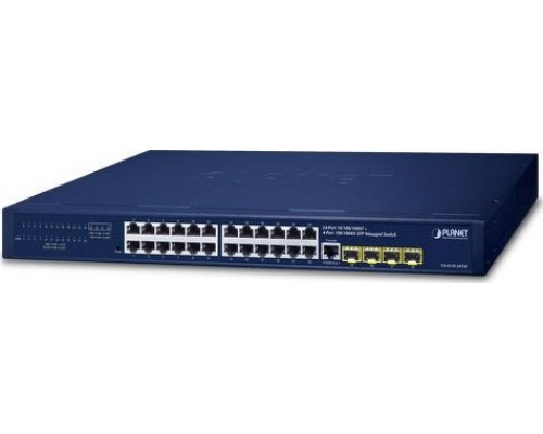 Switch Planet PLANET IPv4/IPv6, 24-Port  L2/L4 Gigabit Ethernet (10/100/1000) 1U Blue
