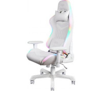 Deltaco Žaidimų kėdė DELTACO GAMING Baltas LINE, RGB, kaklo pagalvėlė, nugaros pagalvėlė, balta / GAM-080-W