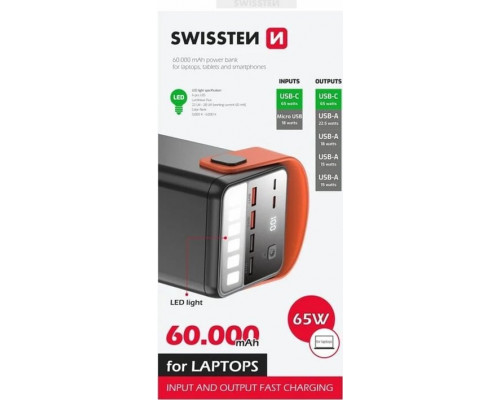 Sourcing Swissten Power Line Power Bank External Charging Battery 60,000 mAh / 65W