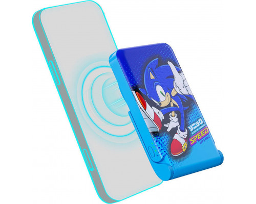 OTL magnetyczny OTL 5000 mAh, USB-C 15W, Sonic The Hedgehog ze stojakiem (Blue)