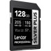 SD  Lexar Professional Silver Plus SDXC 128 GB Class 10 UHS-I/U3 V30 (LSDSIPL128G-BNNNG)