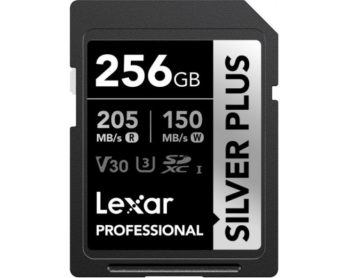 SD  Lexar Professional Silver Plus SDXC 256 GB Class 10 UHS-I/U3 V30 (LSDSIPL256G-BNNNG)