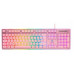 Deltaco Membraninė klaviatūra DELTACO GAMING PK75, 105 klavišai, JK išdėstymas, membraniniai jungikliai, rožinė/RGB / GAM-021-RGB-P-UK
