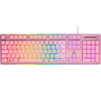 Deltaco Deltaco PK75 Gaming Tastatur Membran RGB pink