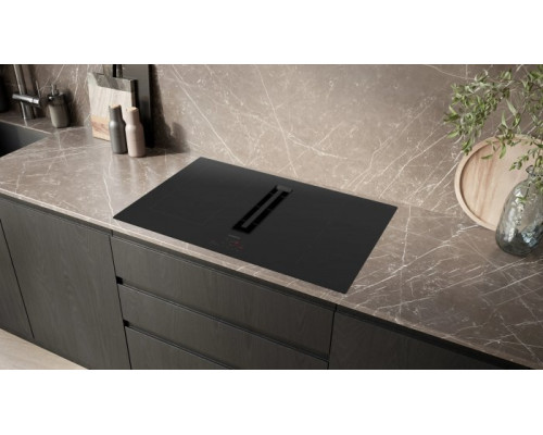Siemens Siemens ED811BS16E iQ300, independent hob (black, 80 cm, with integrated extractor hood)