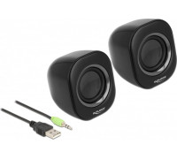 Delock Mini Stereo PC Głośniki z wtykiem 3,5 mm i zasilaniem USB