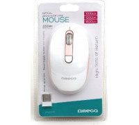 Omega OMEGA MYSZ BEZPRZEWODOWA MOUSE WIRELESS 1000/1200/1600 DPI WHITE-PINK [45861]