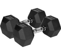 Rebel Dumbbells cast iron gumowane HEX 2x12.5 kg REBEL ACTIVE