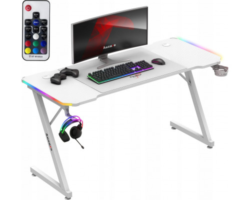 Gaming galds Huzaro Gaming galds Gamingowe Komputerowe Huzaro Hero 3.3 White Rgb + Podkładka Xxl