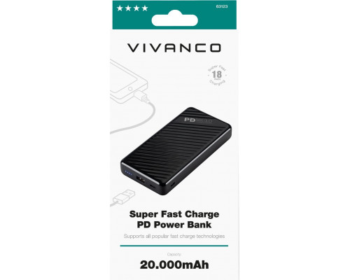 Vivanco Vivanco power bank 20000mAh Super Fast PD 18W (63123)