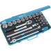 Hazet Hazet socket wrench set 905, 1/2, 30 pieces, tool set (blue, with reversible ratchet)