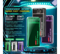 Wekome WEKOME WP-351 Vanguard Series - Power bank 20000 mAh PD 20W + QC 22.5W (Green / Przezroczysty)