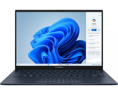 Laptop Asus Asus Zenbook 14 OLED UX3405MA-PP665X | Ponder Blue | 14 " | OLED | 3K | 2880 x 1800 pixels | Intel Core Ultra 9 | 185H | 32 GB | LPDDR5X | Solid-state drive capacity 1000 GB | Intel Arc Graphics | Windows 11 Pro | 802.11ax | Bluetooth ver