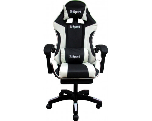 R-Sport Gamingowy K4 R-Sport BIAŁO-Black with footrest+masażer