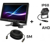 Nvox Monitor car lcd 7 cali 12/24v kabel 5m oraz kamera reversing 4pin zestaw ahd