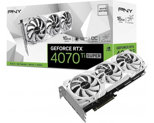 *RTX4070TiSuper PNY GeForce RTX 4070 Ti SUPER Verto OC White 16GB GDDR6X (VCG4070TS16TFWXPB1-O)