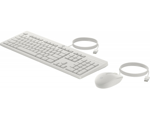 HP HP 225 - Tastatur-und-Maus-Set - 100% - full size - USB - QWERTZ - Deutsch - Cashmere White