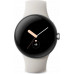 Smartwatch Google Pixel Watch polished silver stainless steel 41mm chalk active band DE