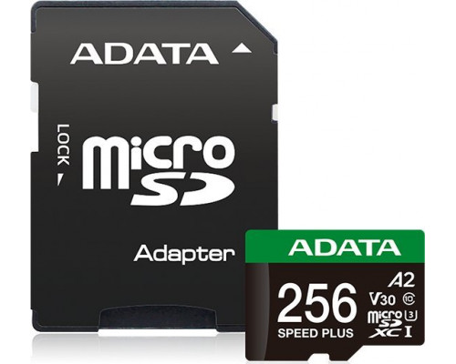 SD  ADATA Speed Plus MicroSDXC 256 GB Class 3 UHS-I/U3 A2 V30 (UD256GUI3V30A2SP-RA1)