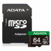 SD  ADATA Speed Plus MicroSDXC 64 GB Class 3 UHS-I/U3 A2 V30 (UD64GUI3V30A2SP-RA1)