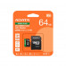 SD  ADATA Speed Plus MicroSDXC 64 GB Class 3 UHS-I/U3 A2 V30 (UD64GUI3V30A2SP-RA1)