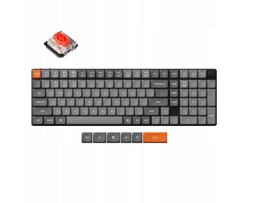 Keychron K17 Max QMK Wireless Custom Mechanical Keyboard RGB Backlight (Hot-Swappable) / Low Profile Gateron Mechanical / Red