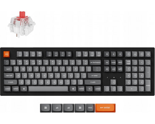 Keychron K10 Max QMK/VIA Wireless RGB - US Layout - Hot-Swappable Super Red (K10M-H1) Belaidė Žaidimų Klaviatūra