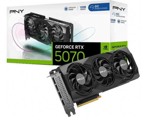 PNY GeForce RTX 5070 Triple Fan Overclocked 12GB GDDR7 DLSS4 (VCG507012TFXPB1-O)