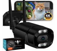 Zewnętrzna WiFi 8MPx TUYA SMART Ultra HD 4K ZOOM SD LED AUDIO SD [BLACK-TUBE]