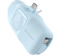 Mini powerbank Wozinsky WF16-YCS 5000mAh 15W USB-C with a built-in kablem USB-C i ładowarką do Apple Watch - Blue