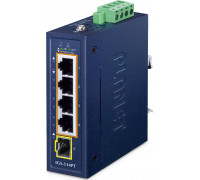 PLANET IP30 Compact size 4-Port IGS-514PT   Gigabit Ethernet (10/100/1000) Support PoE Blue
