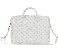 Bag Guess 4G Peony Front Pocket Zipper Triangle Logo 16" white