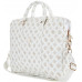 Bag Guess 4G Peony Front Pocket Zipper Triangle Logo 16" white