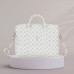 Bag Guess 4G Peony Front Pocket Zipper Triangle Logo 16" white