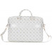 Bag Guess 4G Peony Front Pocket Zipper Triangle Logo 16" white
