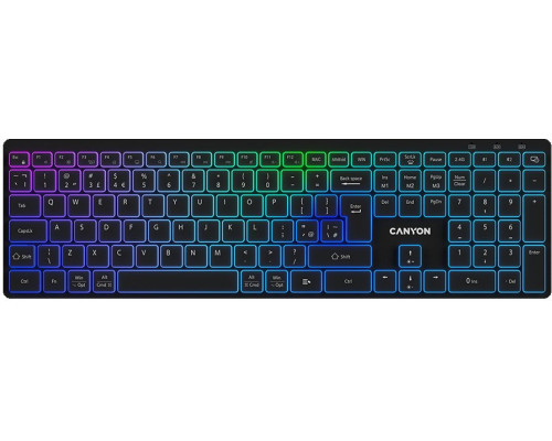 CANYON HKB-W11 UK/US RGB Dwa Tryby Bezprzewodowa Czarna