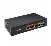 Switch  Qoltec   FAST Ethernet 4x RJ45 PoE 1x RJ45 Uplink 1x SFP | 65W | 1000 Mb/s
