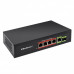Switch  Qoltec   FAST Ethernet 4x RJ45 PoE 1x RJ45 Uplink 1x SFP | 65W | 1000 Mb/s
