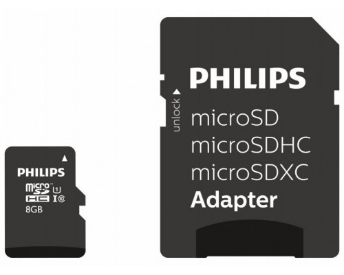 Philips MicroSDHC 8GB class 10/UHS 1 + Adapter