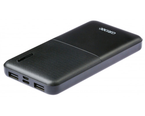 Grixx 10000mAh Micro USB & USB-C Black
