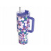 Quokka Stream - Thermal mug of steel stainlessj 1200 ml with a straw (Flower Dusk)