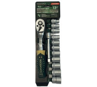 13el. 3/8" grzechotka, przedłużka, nasadki (8-19mm)