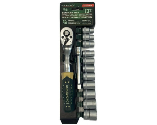 13el. 3/8" grzechotka, przedłużka, nasadki (8-19mm)