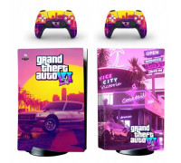 Naklejki Skórki na PlayStation 5 orawith  Pady Motyw GTA VI Vice City