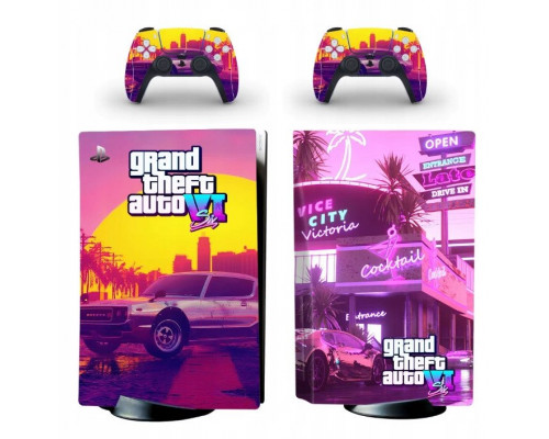 Naklejki Skórki na PlayStation 5 orawith  Pady Motyw GTA VI Vice City
