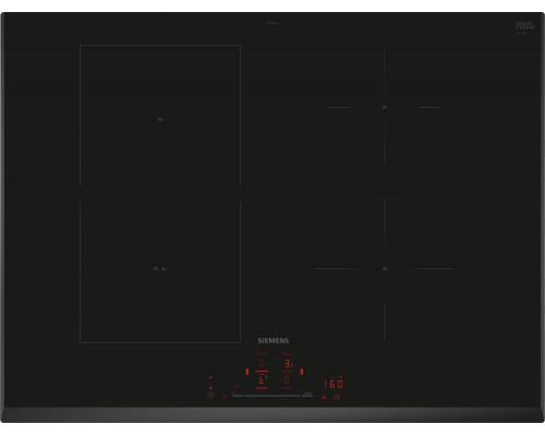 Siemens iQ500 ED751HSC1E, Black, Built-in, 70 cm, Zone  hob, Glass-ceramic, 4 zone(s)